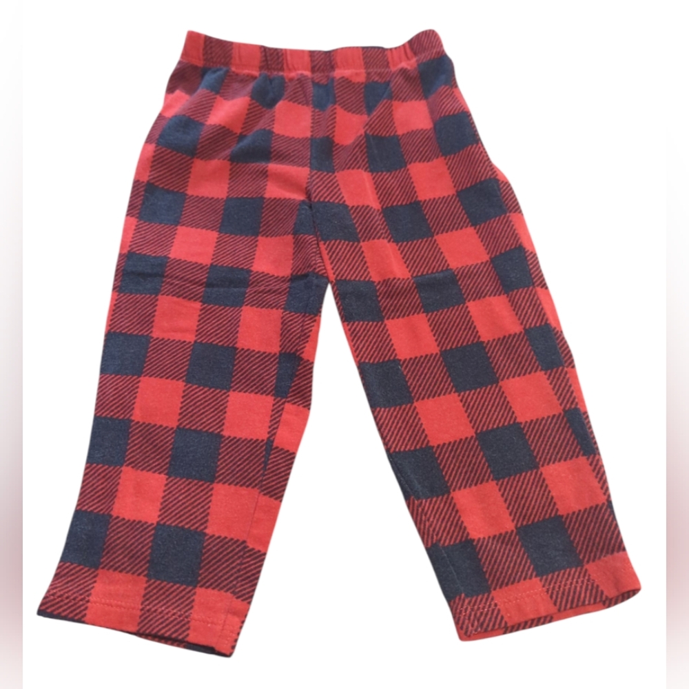 Carter's Red And Black Checkered Pajama Bottoms Size 24 Months.